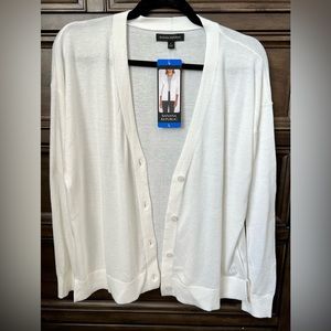 Banana Republic Classic White Cardigan NWT
